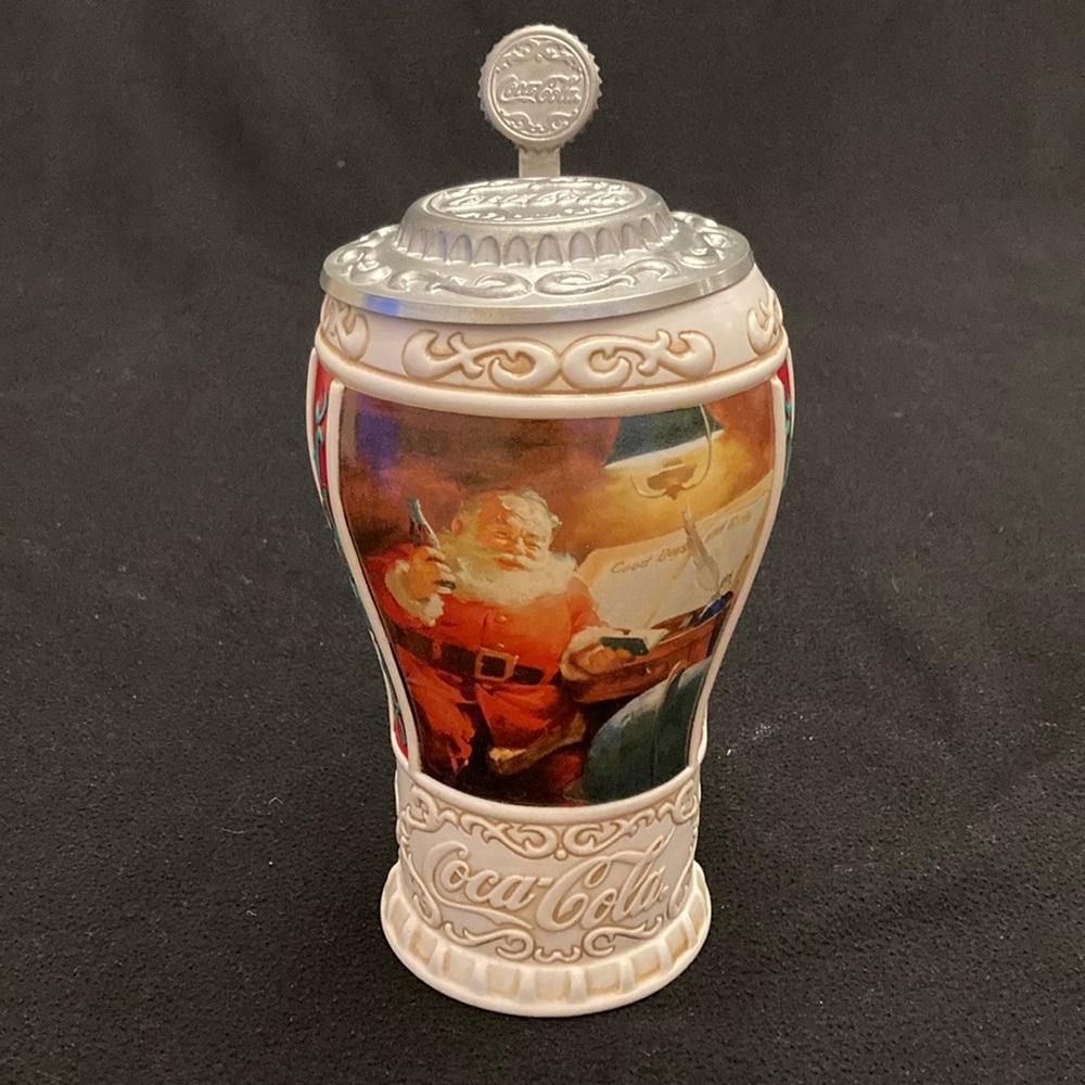 Vintage London Crown Coca-Cola Santa Christmas Beer Stein Good Girls & Boys 1996